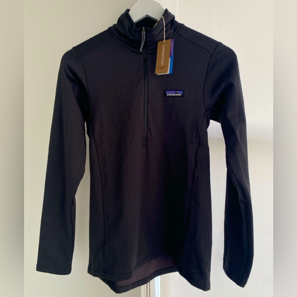 Patagonia W'S R1 Daily Zip Neck Long Sleeve Fleece Top Ink Black Small